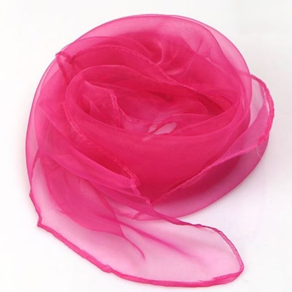 Fuchsia Pinup Nylon chiffon head scarf rockabilly blue